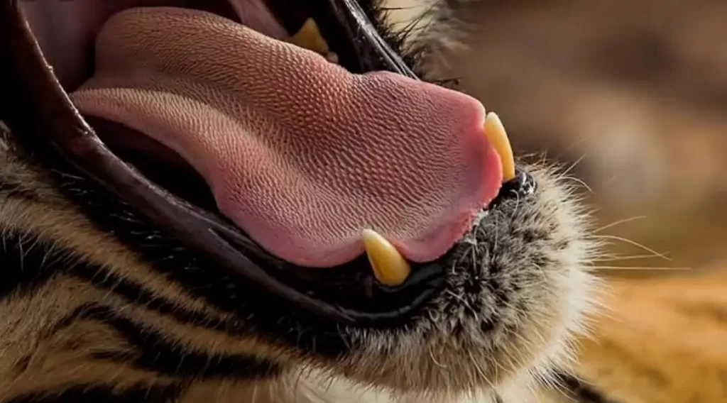 la lengua de un felino